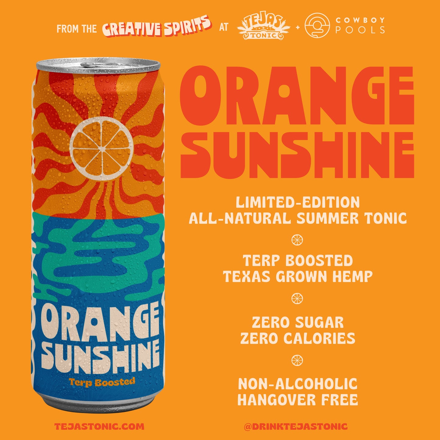 Orange Sunshine - Low Dose Sparkling Hemp Beverage 2mg THC