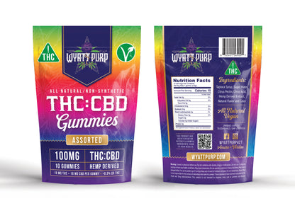 Wyatt Purp THC:CBD Gummies 10mg THC: 100mg CBD - Gummies 10 Count