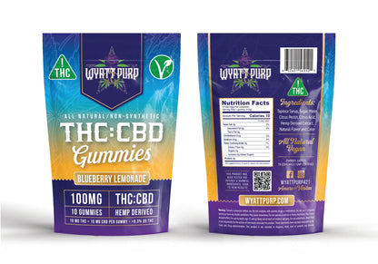 Wyatt Purp THC:CBD Gummies 10mg THC: 100mg CBD - Gummies 10 Count