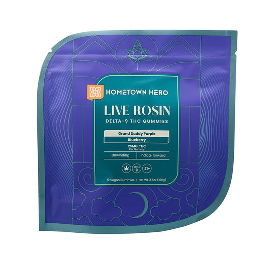 Grand Daddy Purple (Blueberry) - Delta-9 Live Rosin Gummies Indica