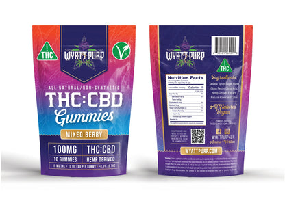 Wyatt Purp THC:CBD Gummies 10mg THC: 100mg CBD - Gummies 10 Count