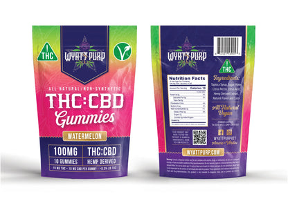 Wyatt Purp THC:CBD Gummies 10mg THC: 100mg CBD - Gummies 10 Count