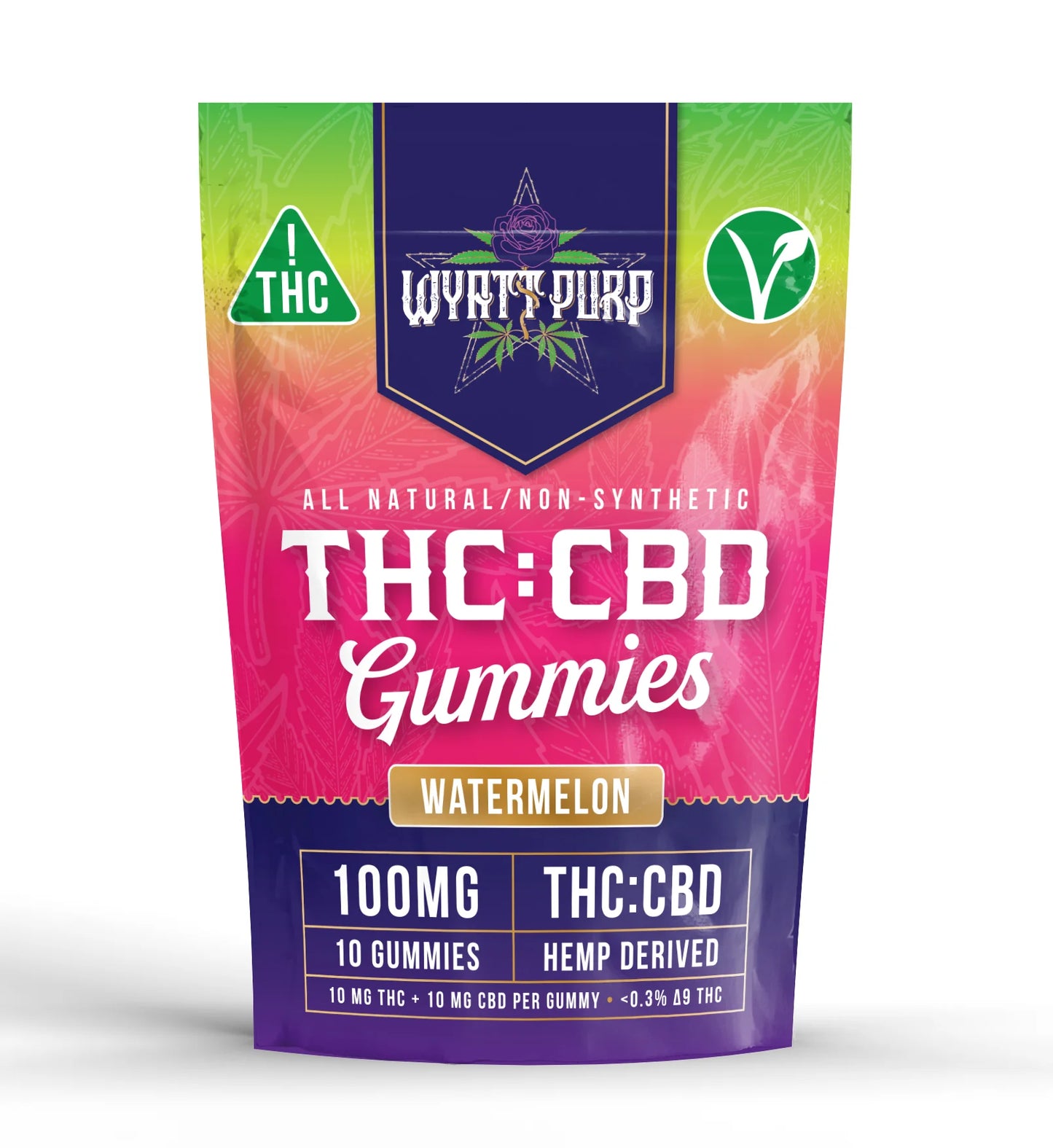 Wyatt Purp THC:CBD Gummies 10mg THC: 100mg CBD - Gummies 10 Count