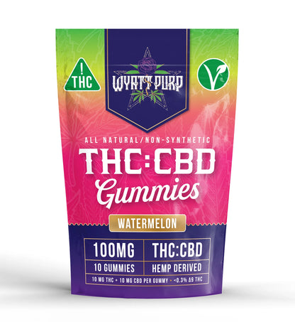 Wyatt Purp THC:CBD Gummies 10mg THC: 100mg CBD - Gummies 10 Count