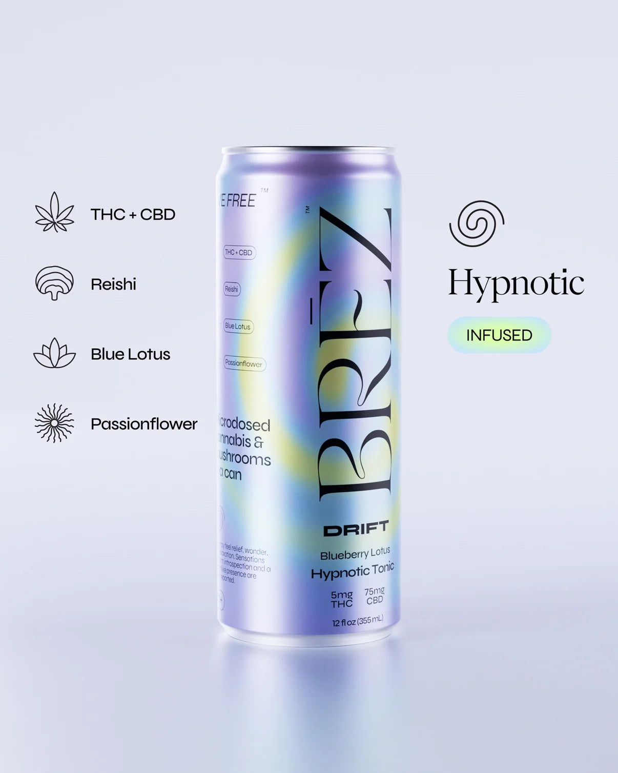 BRĒZ Drift | 5mg THC, 75mg CBD | Wild Blueberry & Lotus