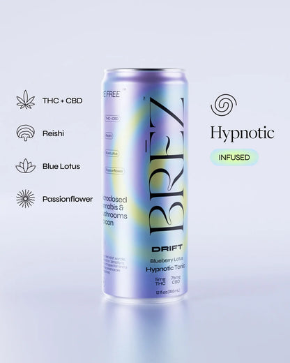 BRĒZ Drift | 5mg THC, 75mg CBD | Wild Blueberry & Lotus